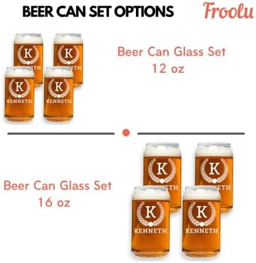 Personalized Gifts for Men - Engraved Beer Glasses - Custom Etched Pint Glass Gifts for Guys, Women - Great for Husband, Couples, Dad - Valentine's, Housewarming