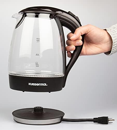 Electric Water Tea Kettle (1.7Liters) -Fast Heating w Auto Shut-Off, Boil-Dry Protection & Cool Touch Handle- Non Slip 360° Rotary Base -30" Cord Wraps into Base for Easy Storage & Cordless Serving