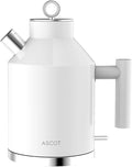 ASCOT Electric Kettle, Electric Tea Kettle 1.6L 1500W Retro Tea Heater & Boiling Water, Auto Shut-Off and Boil-Dry Protection (White)