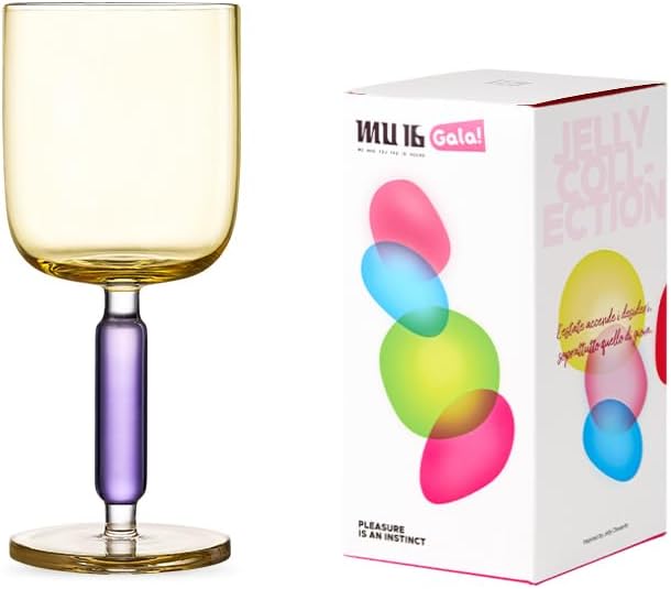 MU16 Jelly Collection large wine glass Crystal Wine Glasses 12.5 oz – Lead-Free Drinking Glasses for Easter, Parties, Weddings, and Anniversaries Frosted Berry