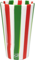Silipint 16oz Silicone Pint Glass – Unbreakable BPA-Free Reusable Silicone Drinking Cup – Flexible Dishwasher Microwave & Freezer Safe – Stemless Glass for Coffee Smoothies (Poinsettia Stripe)