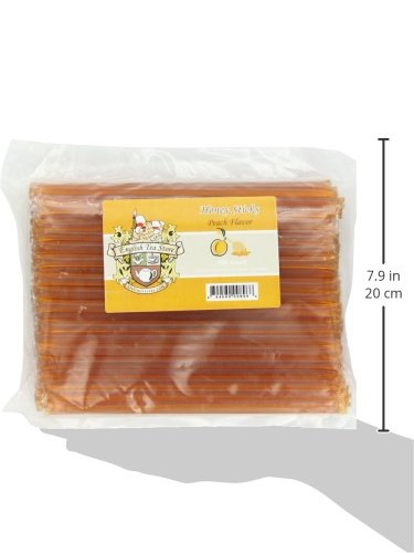 English Tea Store All-Natural Honeystix With Gluten-Free Grade A Honey | Mini Honey Sticks For Tea, Cake Pops Or Snacks | Portable Sweet Treat | Peach Flavored Honey Sticks - 100 Count