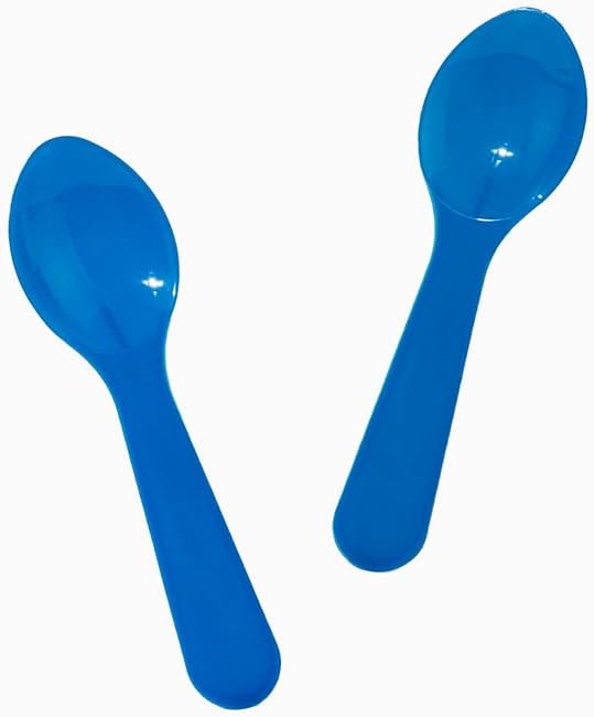 UNIQ 3000-Count 3 Inch Blue Mini Plastic Tasting Spoons | Disposable Small Taster Spoons for Food, Ice Cream, or Spices | Frozen Dessert Supplies