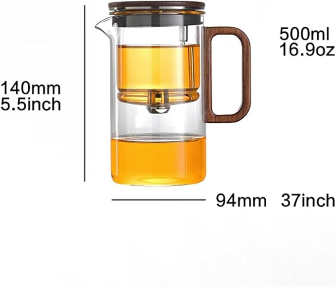 Bonston heat-resistant glass teapot, magnetic switch, gift box, 16.9oz