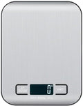Digital Food Scale with 2 AAA Batteries Trnr-FDSCLE-SLV, Food Scale for Kitchen, Cooking Scale with Zero Tare Option, Kitchen Scale Weighs up to 11 Pounds, Measures in KG, G, LB, OZ, and ML