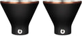 SNOWFOX Premium Vacuum Insulated Stainless Steel Martini Glass, Set of 2, Martinis Stay Icy Cold, Stemless Cocktail Glasses, Elegant Home Entertaining, Bold Beautiful Barware Set, 8 oz, Black/Gold
