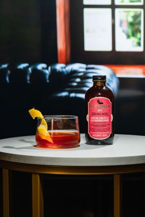 Bittermilk No.4 New Orleans Style Old Fashioned Rouge – Old Fashioned Mix - All Natural Handcrafted Cocktail Mixer – Makes 17 Cocktails