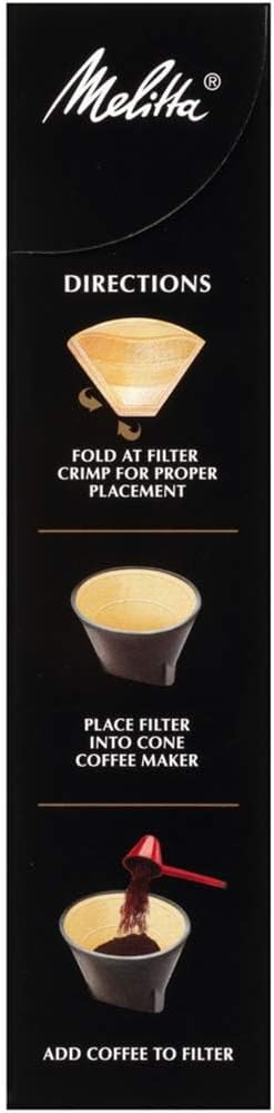 Melitta #4 Gourmet Cone Coffee Filters, Unbleached Natural Brown, 80 Total Filters Count