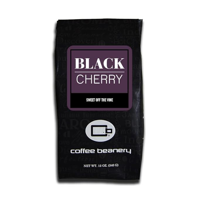 Coffee Beanery Black Cherry Flavored Coffee | 100% Specialty Arabica Coffee | 12oz bag (Very Fine), 1 (12oz Bag) - Light-Medium Roast