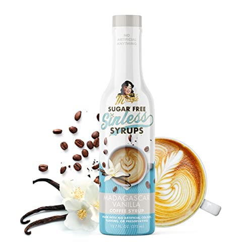 Sugar Free 3pk Madagascar VanillaSinless Syrup- Stevia Based, No Sugar Alcohols or Sucralose, No Artificial Sweeteners, Natural Ingredients, Coffee Tea Cocoa Dessert, Keto Friendly, 3 Pack