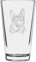 German Shepherd Customizable Dog Themed Etched All Purpose 16oz Pint Glass