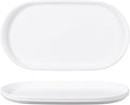 uxcell 2Pcs Fast Food Serving Trays, 9.4x5.1 Oval Reusable Restaurant Serving Trays for Kitchen Restaurant Coffee Fruit Burger Lunch Dessert, White