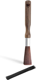 MAGNET Professional Coffee Grinder Cleaning Brush Coffee Brush Handling Accessory Tool Walnut Brush Handle Synthetic Bristle with magnetic snap for Camping Home Kitchen Barista