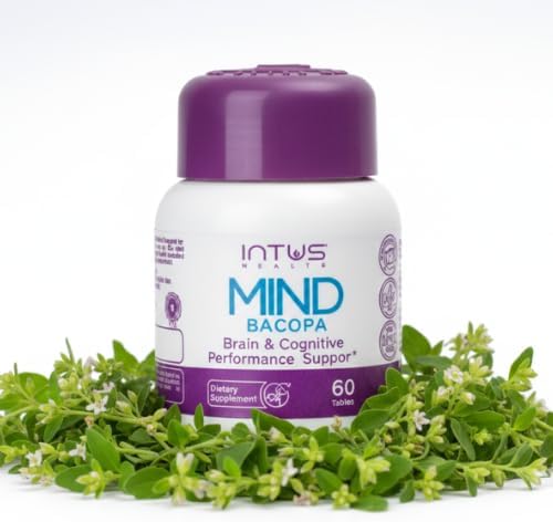 Intus Mind Bacopa – Ayurvedic Supplement with Brahmi Supports Cognitive Support & Mental Clarity – 60 Capsules