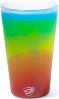Silipint 16oz Silicone Pint Glass – Unbreakable BPA-Free Reusable Silicone Drinking Cup – Flexible Dishwasher Microwave & Freezer Safe – Stemless Glass for Water Coffee Smoothies (Prism)