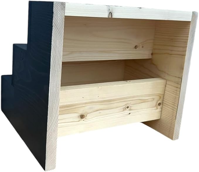Handmade Tiered Display Shelving - Three Tier Bar Display - Bar Organizer - Liquor Bottle Display (12" without Back, Black)