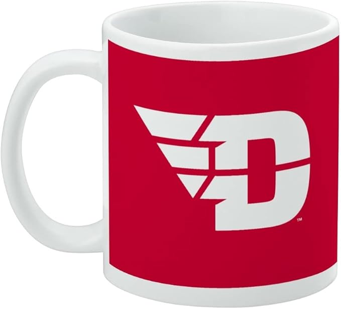 University of Dayton Flyers Logo Ceramic Coffee Mug, Novelty Gift Mugs for Coffee, Tea and Hot Drinks, 11oz, White