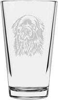 Newfoundland Customizable Dog Themed Etched All Purpose 16oz Pint Glass