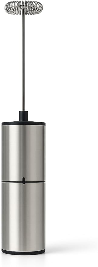 Premium Stainless Steel Electric Milk Frother | Battery Operated Foam Maker for Coffee, Latte, Matcha | Durable & Lightweight Handheld Frother for Creamy Foam | Ergonomic Design& Easy to Operate