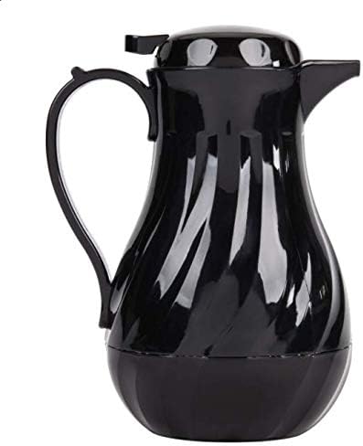 (64 oz) Beverage Server Eco-Plastic Carafe Swirl Double Wall Insulated Black