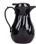 (64 oz) Beverage Server Eco-Plastic Carafe Swirl Double Wall Insulated Black
