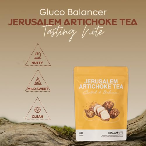 DALAMHARI Jerusalem Artichoke Tea 30T | Inulin Rich Post Meal & Sugar Balance Functional Tea | Korean Hand-Roasted Sunchoke Te De Alcachofa | Cold Brew Ready Triangle Teabags | Smooth Move & Colon Broom Alternative