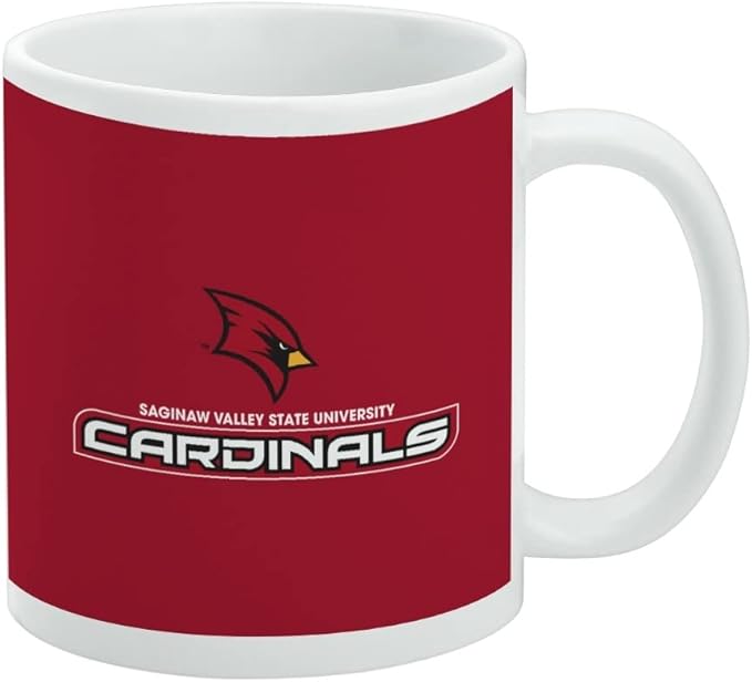 Saginaw Valley State Cardinals Logo Ceramic Coffee Mug, Novelty Gift Mugs for Coffee, Tea and Hot Drinks, 11oz, White