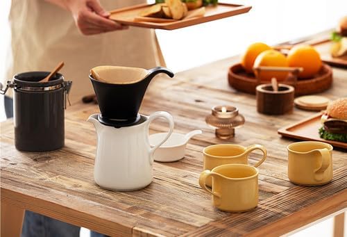 Zero Japan - Bee House Pour Over Coffee Dripper - Lead-Free & Cadmium-Free Ceramic Coffee Maker with Elegant Peek Hole, Drip Cone Brewer Coffee Gifts, Brewing Accessories - Noble Black, Standard Size