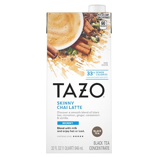 TAZO Tea Concentrate Green Tea Matcha Latte & Skinny Chai Latte 32 Fl Oz (1ea) (Variety Pack)