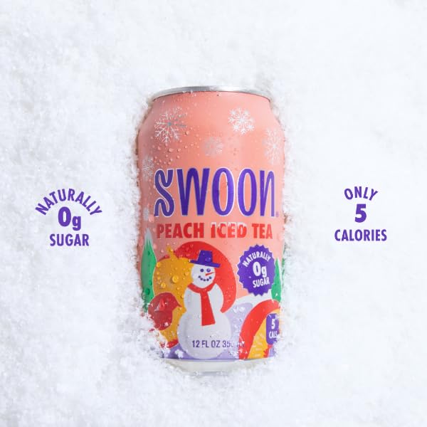 Swoon Peach Tea - Sugar Free, Low Carb, Paleo-Friendly, Gluten Free - Flavored Keto Drinks Made with Organic Black Tea & Sweetened by Monk Fruit and Stevia (Pack of 12)