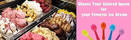 Extra Sturdy, Gmark 100pc 3" Assorted Multi-Color Taster Plastic Mini Spoons for frozen food, Ice Cream Dessert White 1 Box Set GM1002G