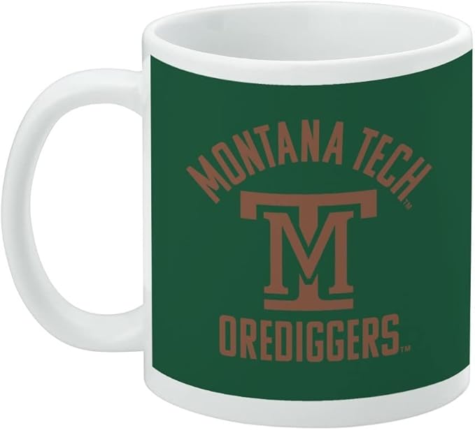 Montana Tech of the University of Montana Orediggers Logo Ceramic Coffee Mug, Novelty Gift Mugs for Coffee, Tea and Hot Drinks, 11oz, White