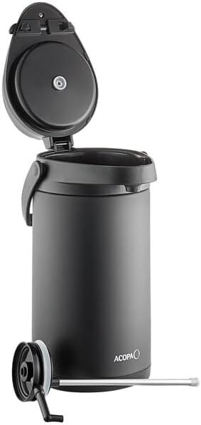 4 Liter Stainless Steel Airpot, Matte Black, Double Wall Insulated with Metal Lever, Round, BPA Free, for Coffee Shops and Offices