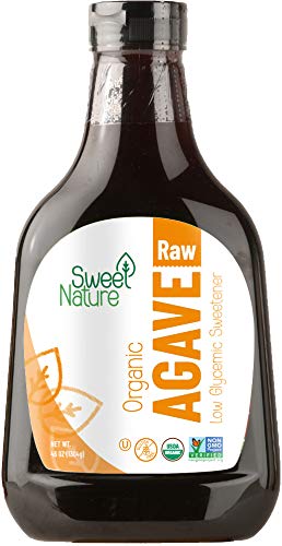 Sweet Nature Raw Agave Nectar Sweetener - Honey & Sugar Substitute for Diabetics - Natural, Organic, Kosher, Low Glycemic Liquid Sweetener (46oz)