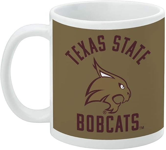 Texas State Bobcats Ceramic Coffee Mug, Novelty Gift Mugs for Coffee, Tea and Hot Drinks, 11oz, White