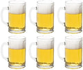 Vikko Beer Mug, Set of 6 Glass Beer Mugs, 17 Ounce, Dishwasher Safe Durable Drinking Glass for Craft Brews, Beer or Water