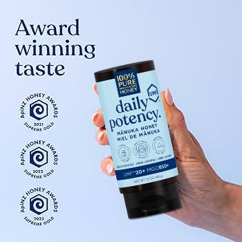 Manuka Honey New Zealand 100% Pure UMF 20+ MGO 826+ Squeezy Honey Raw & Unfiltered Certified Award Winning Silky Smooth Taste & Texture 12 Oz