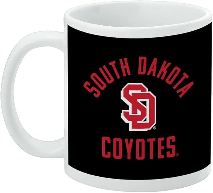 South Dakota Coyote Ceramic Coffee Mug, Novelty Gift Mugs for Coffee, Tea and Hot Drinks, 11oz, White