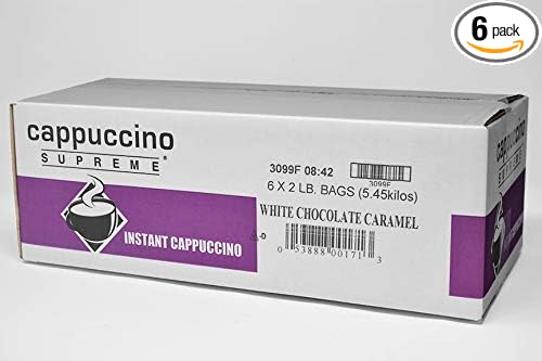Cappuccino Supreme White Chocolate Caramel Instant Cappuccino Mix 6 x 2 lbs