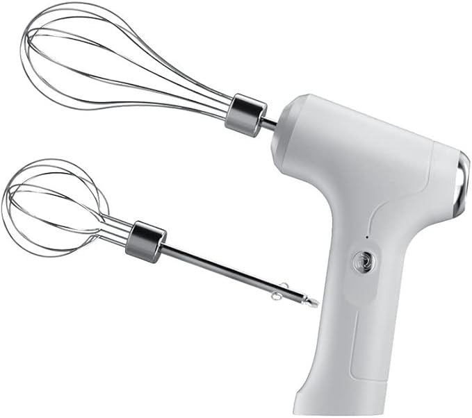 SEIWEI Electric Handheld Mixer with 2 Stirring Rods Household Electric Egg Beater 3 Speed Modes for Whipping Mixing Pudding Cookies Cakes Batters USB Rechargeable