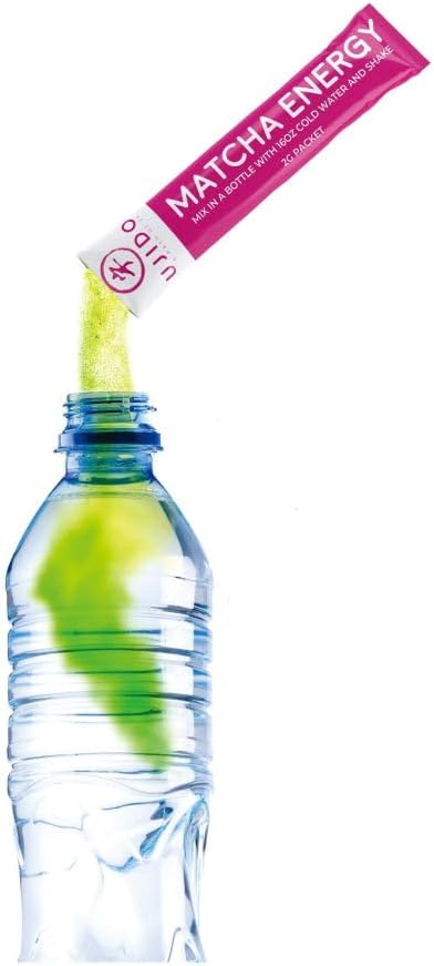 Ujido Matcha Energy Packets, Lemon Flavor, Sugar-Free, Monkfruit, Non-GMO, Antioxidant, Keto & Vegan, 2g x 15 Count