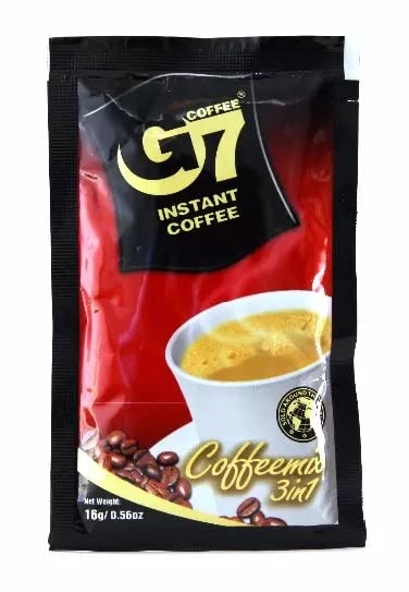 Trung Nguyen — G7 3 in 1 Instant Coffee — Roasted Ground Coffee Blend w/Non-dairy Creamer and Sugar — Strong and Bold — Instant Vietnamese Coffee | 50 Packets (2 Bags in a Pack)