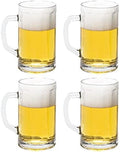 Vikko Beer Mug, Set of 4 Glass Beer Mugs, 17 Ounce, Dishwasher Safe Durable Drinking Glass for Craft Brews, Beer or Water