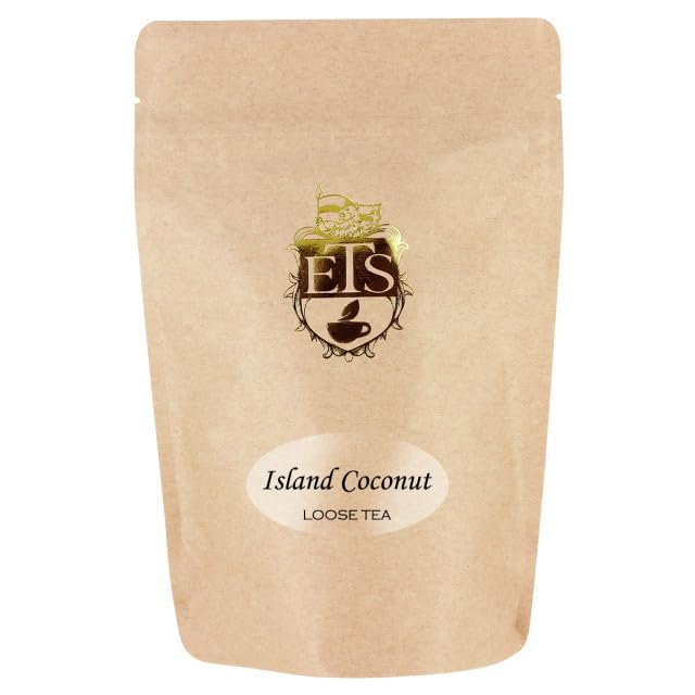 Island Coconut Black Tea - 4oz | Naturally Flavored Loose Leaf Pouches| Tropical Coconut Infused Ceylon Tea | High Elevation Grown | Refreshing Summer Vibe | Product of Sri Lanka
