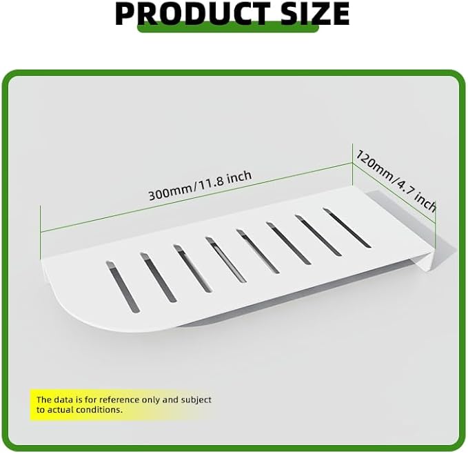 Shower Caddy Hanging, Corner Shelf Bathroom Shelves, Shower Shelf for Tiled Wall, Matte Floating Shelves for Wall, Storage Rack Stainless Steel White 12x5 inch(30x12cm)