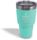 Stainless-Steel Engraved Travel Mug Tumbler 30 Oz Keep Calm and Run on Thermal Coffee Cup Chill