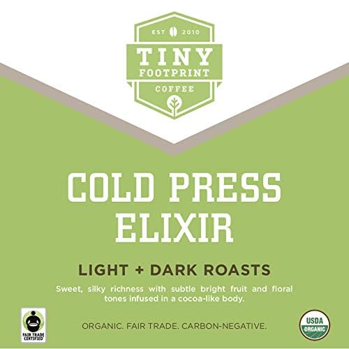 Tiny Footprint Coffee - Organic Cold Press Elixir Cold Brew | Blend of Light & Dark Roasts, Whole Bean Coffee | Fair Trade, Shade Grown & Carbon Negative | 3 Pounds