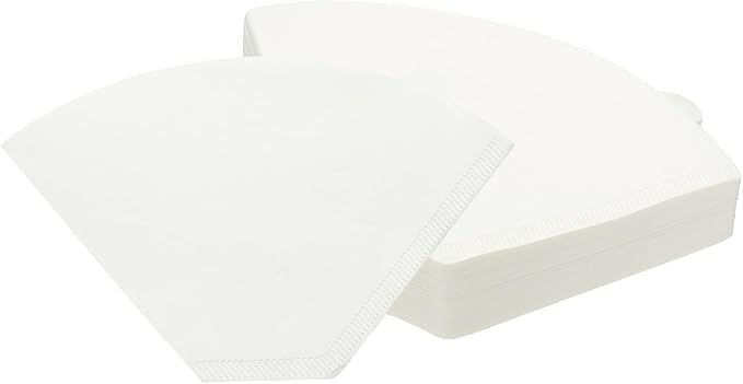 uxcell 100Pcs Coffee Filters, Disposable Fan-Shaped Paper Filter for 4-6 Cups, Suitable with Home Office Use and Drip Coffee Maker, White(U1O3)