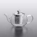 Lotus Glass Teapot with Stainless Steel Infuser, Clear Borosilicate, 12 oz, Round, Dishwasher Safe