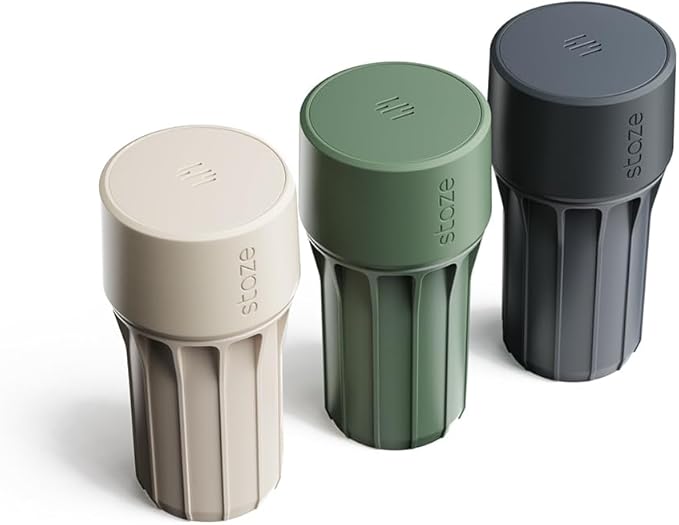 Staze Preserve Vacuum Sealed Storage Jars (148ml) | Patented Smell Proof Containers | Herb Storage & Food Storage Container with Protection - (CAMO TRIO)